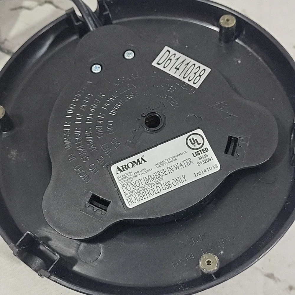 Aroma Electric Water‎ Kettle AWK-115S Replacement Base Power Cord Motor Only